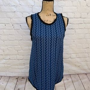 Beautiful blue and black textured top